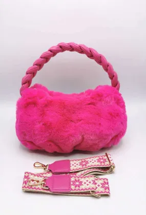 Baguette-Tasche aus Kunstfell