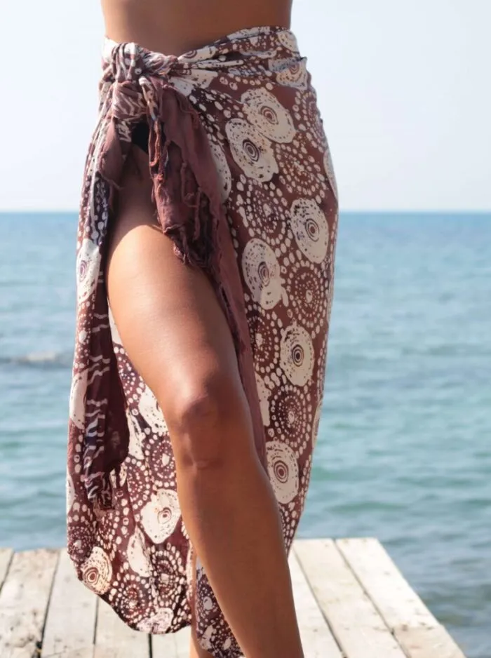 Batik Sarong Tuch Schal “Babyblau”