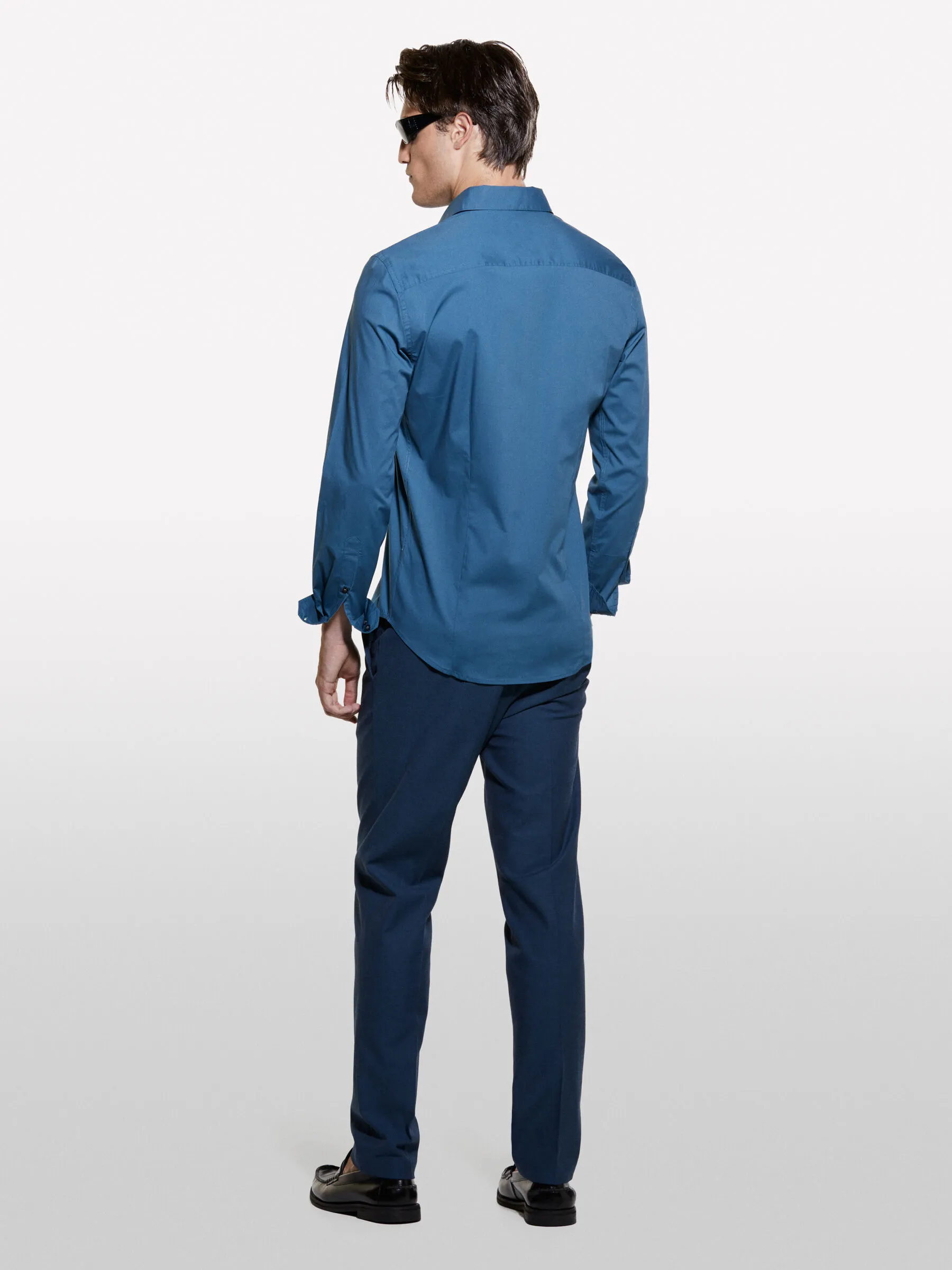 Blaues Hemd slim fit, Blau 