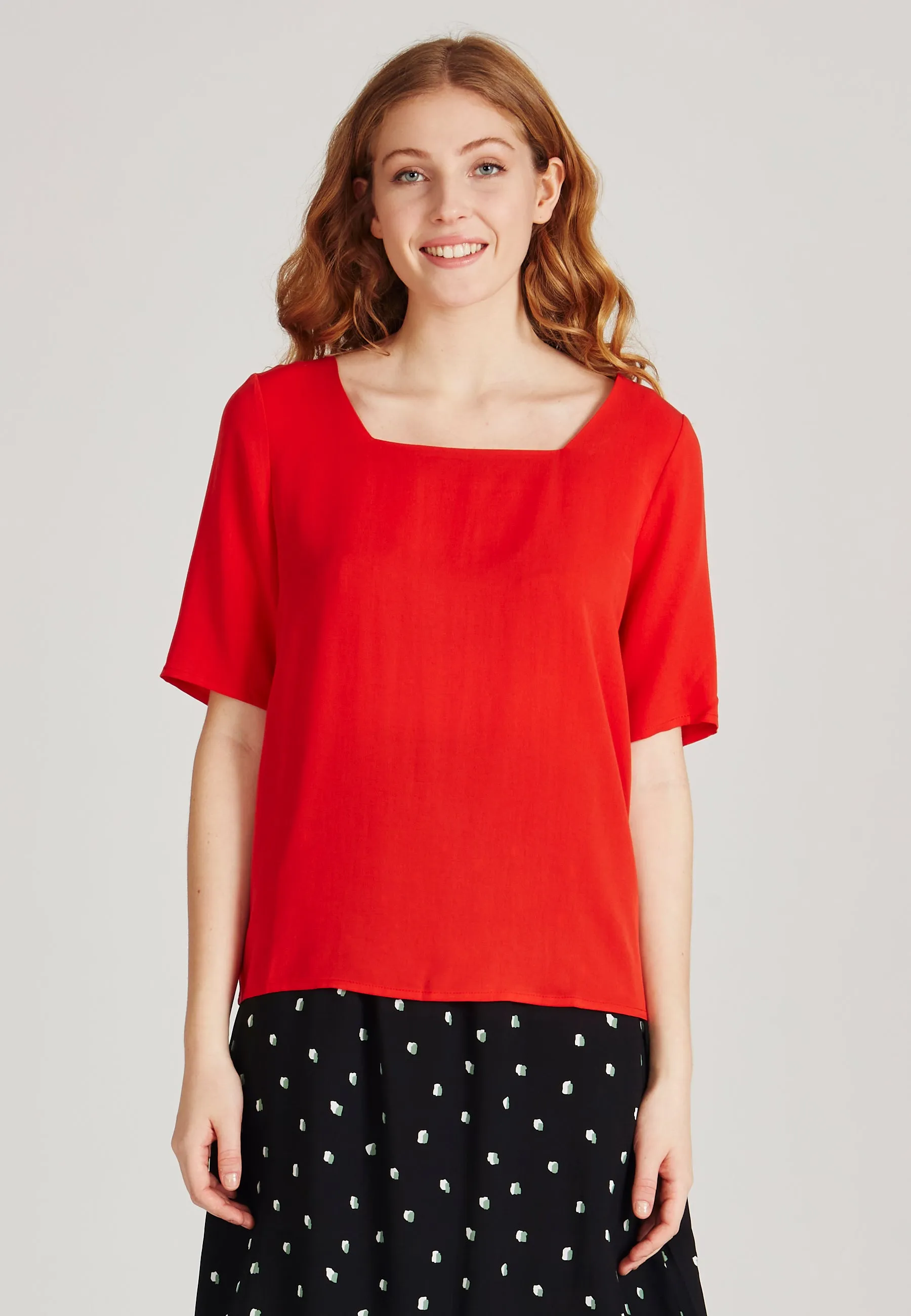Blusenshirt PAULINA aus TENCEL Lyocell - Lava Red (Tencel)