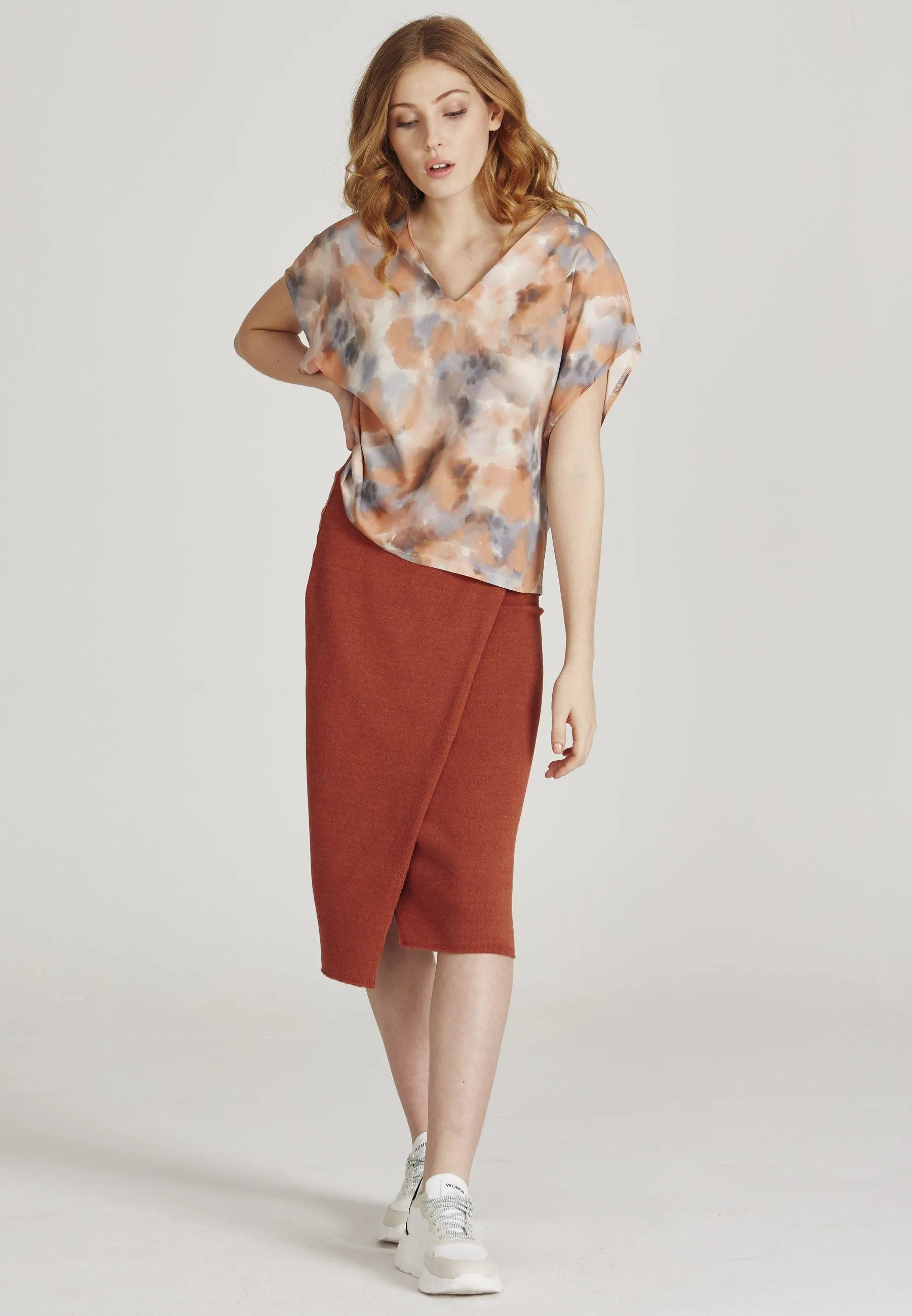 Blusenshirt RUBY aus LENZING ECOVERO - Grey / Copper