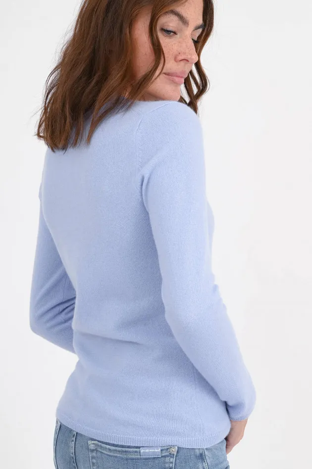 Cashmere-Pullover in Hellblau
