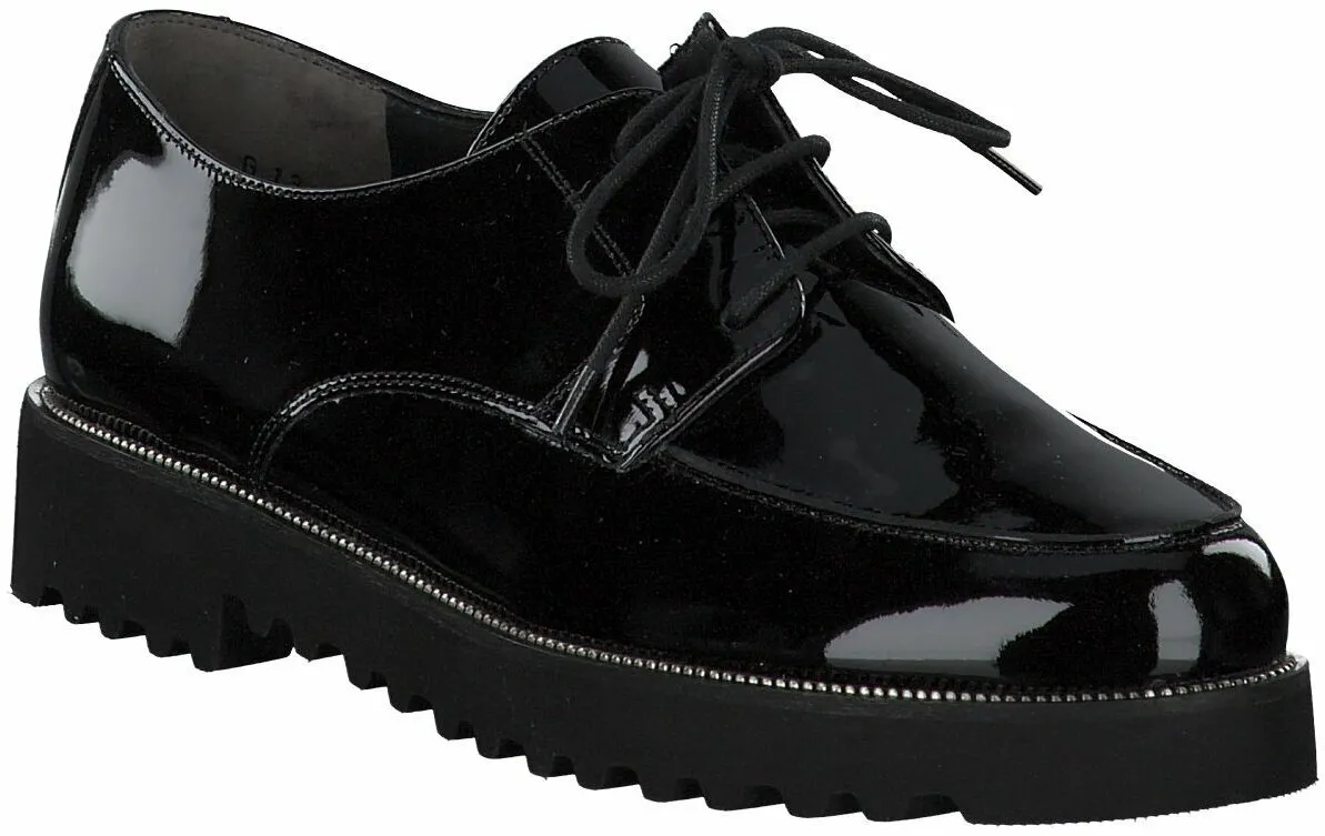 Damen-Schnürschuhe aus Leder 101003440085 (Schwarz)