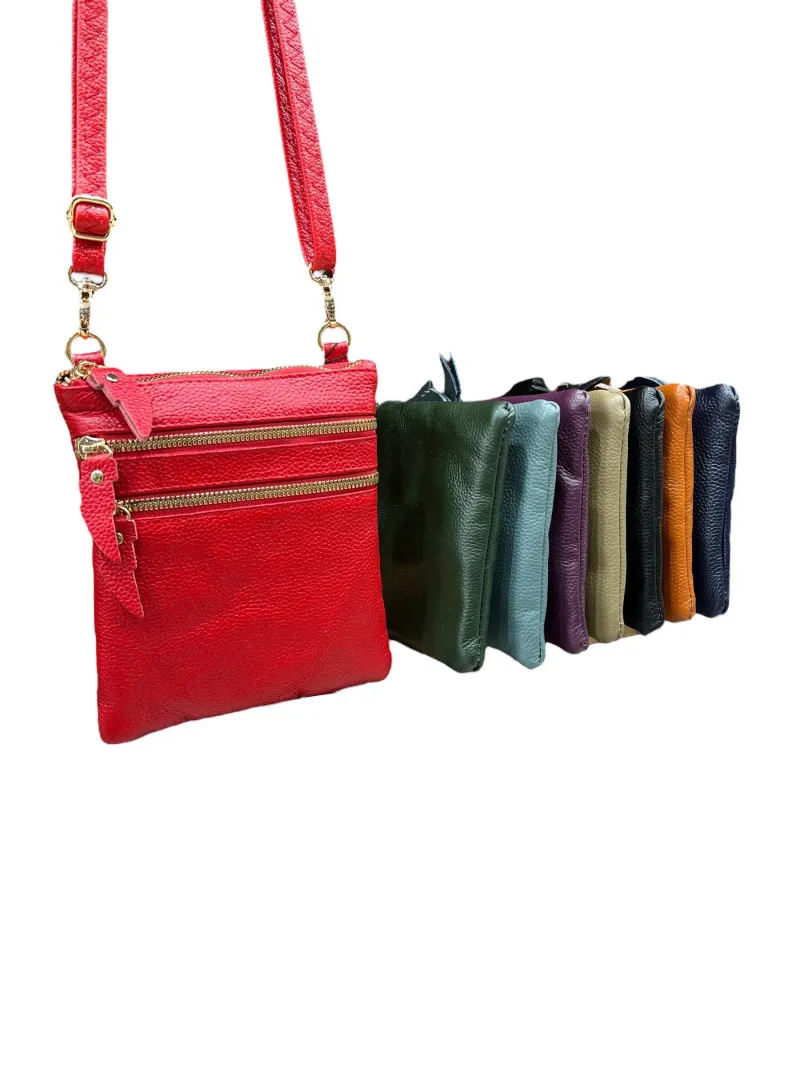 Damen-Tasche aus Rindsleder, mehrfarbig
