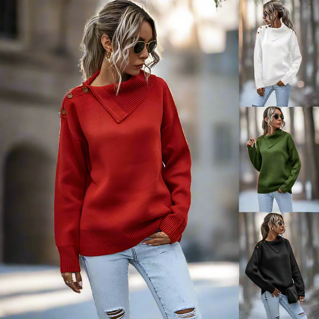 Darla - Moderner Pullover mit halbem Ausschnitt