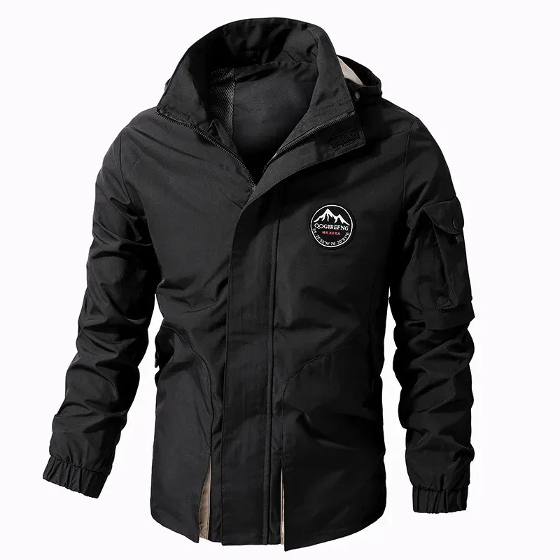Eskarv - Wintermantel Männer – Leichte Outdoorjacke mit Kapuze, Wind- und Wasserfest