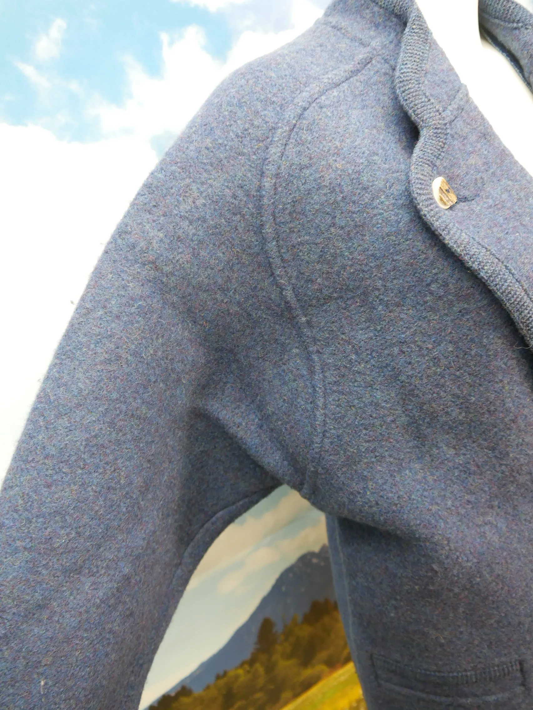 Geiger Austria neuwertig blau Schurwolle fesche Trachtenjacke Jacke Gr.40