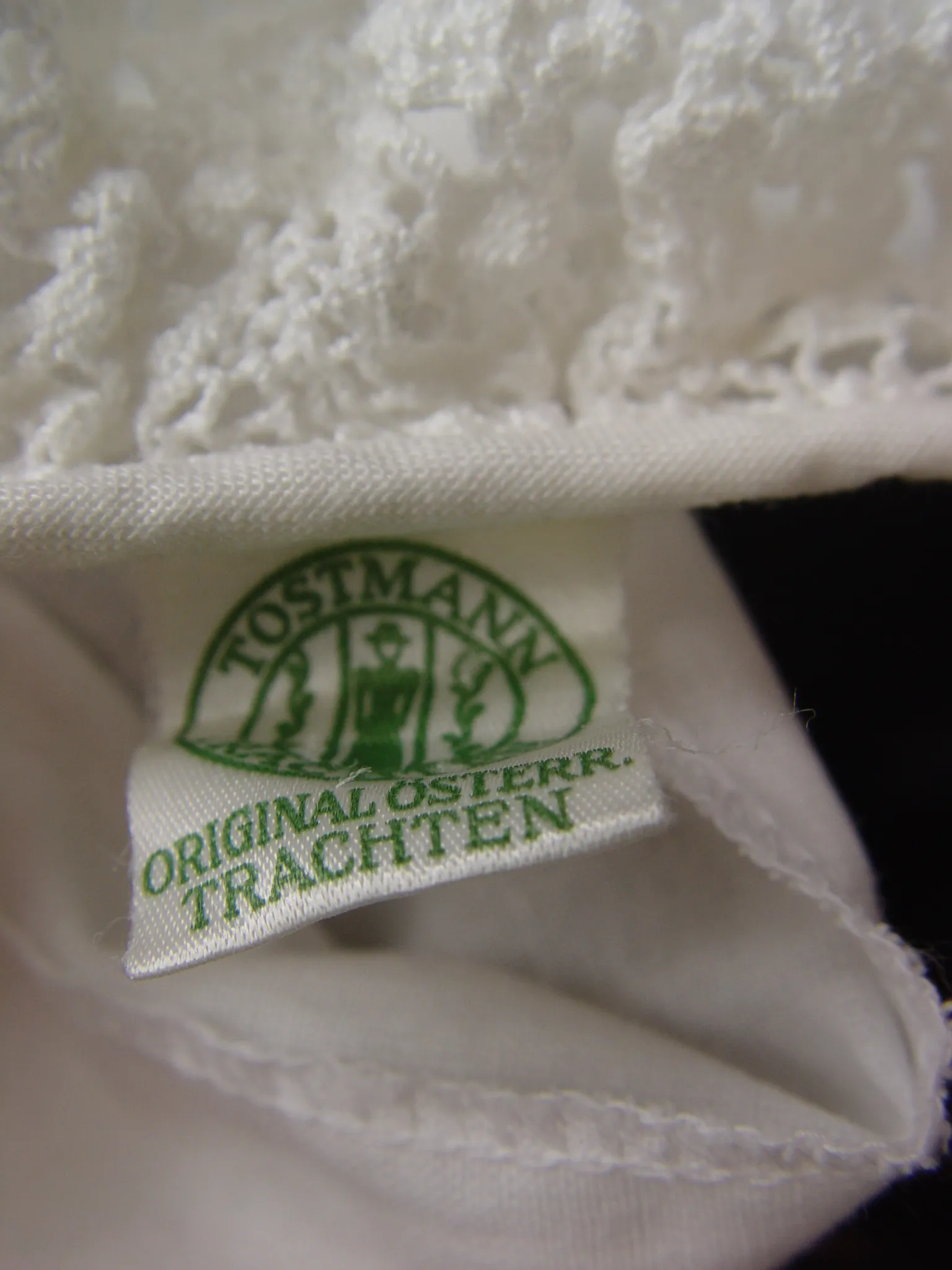 Gr.38 Dirndlbluse Bluse für Dirndl Original Tostmann Trachtenbluse B7017