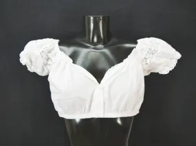 Gr.38 Dirndlbluse weiß Bluse für Dirndl Country Line Spitze schulterfrei B10309