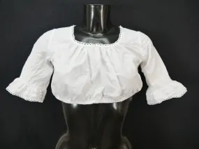 Gr.38 Dirndlbluse weiß Bluse für Dirndl Gede Baumwolle mit Spitze B10060