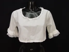Gr.42 Dirndlbluse Bluse für Dirndl mit rundem Ausschnitt Trachtenbluse B4680