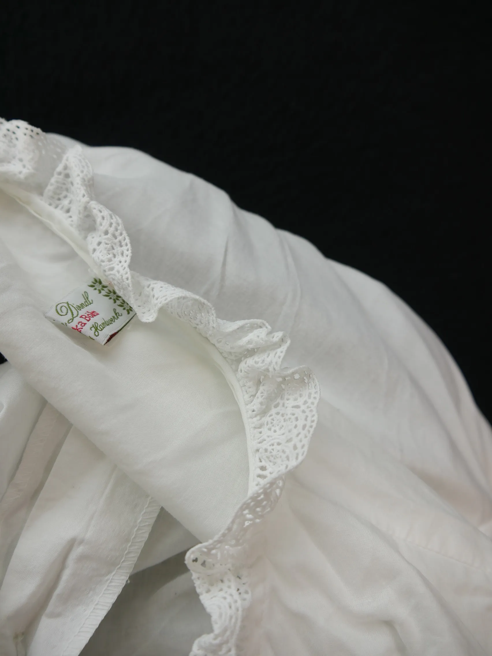 Gr.42 Dirndlbluse süße Bluse für Dirndl Angelika Böhm Spitze Trachtenbluse B8524