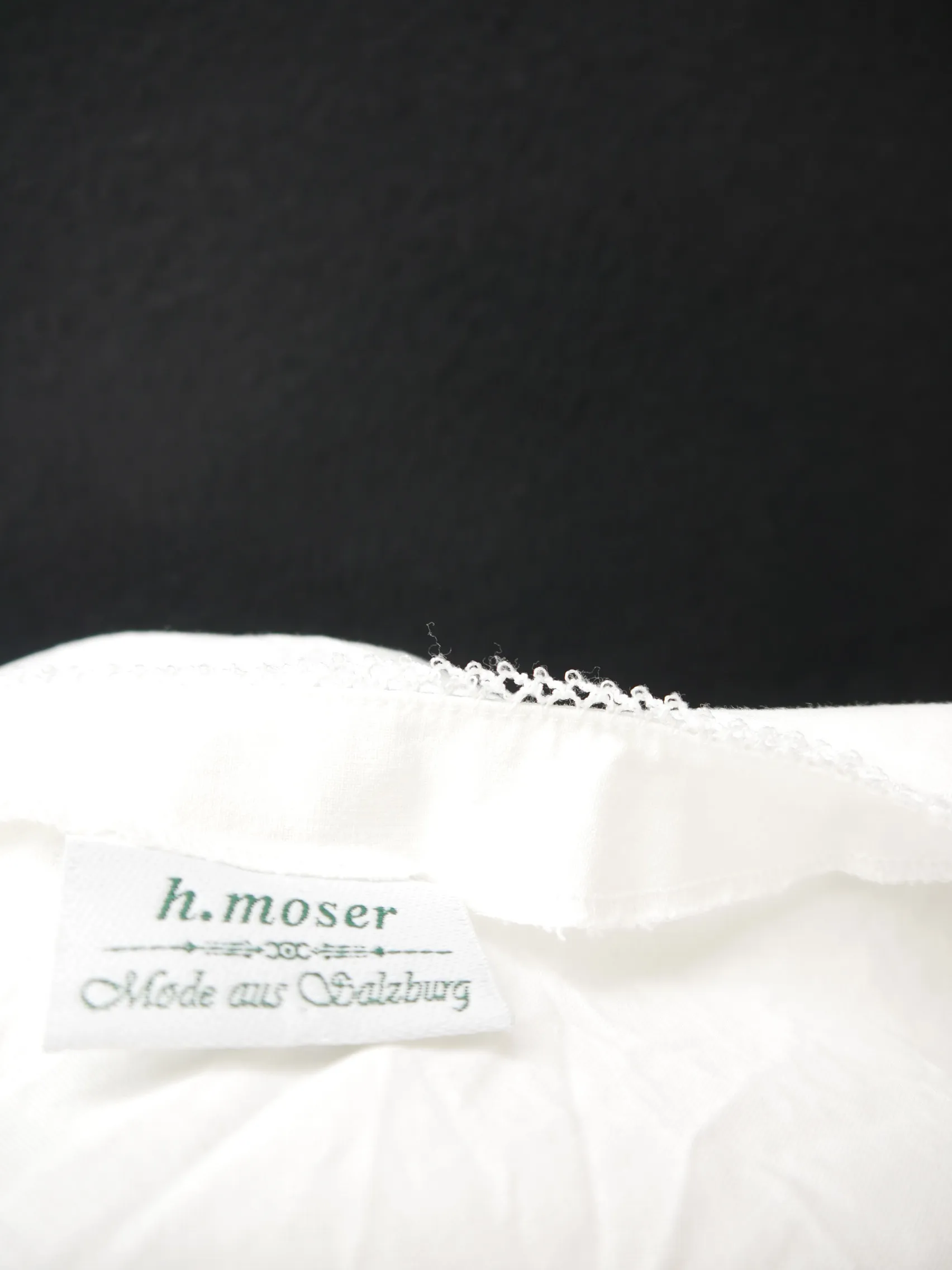 Gr.42 Dirndlbluse weiß Bluse für Dirndl H.Moser Baumwolle mit Spitze B9654