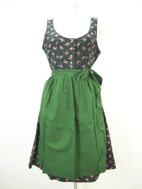 Handarbeit schwarz mit Rosen bedruckt fesch herrliches Dirndl mit Schürze Gr.40