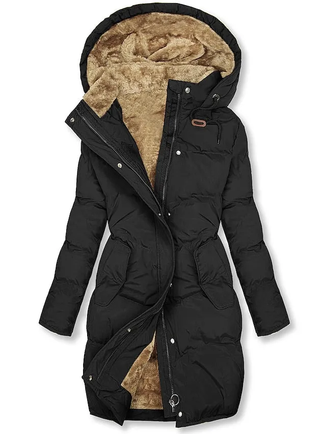 Heidi-Mode | Langer Wintermantel mit Kapuze für Damen