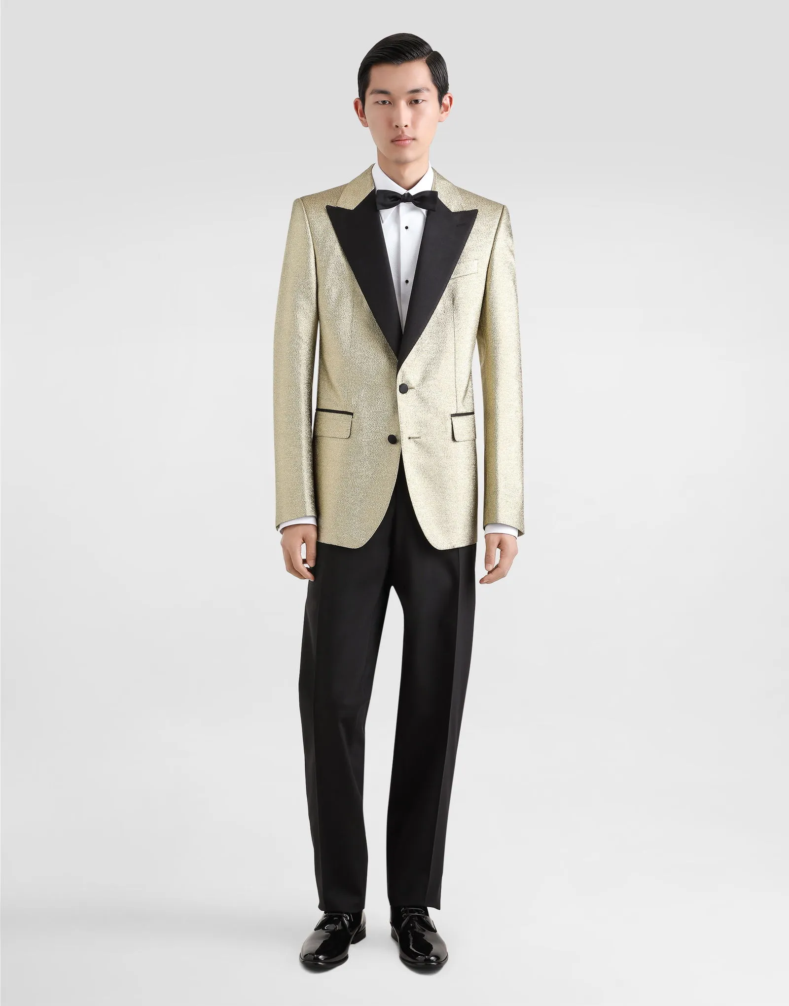 Hemd Dolce & Gabbana Single-breasted Lamé Jacquard Tuxedo Jacket G2QU6TFJODVS0997
