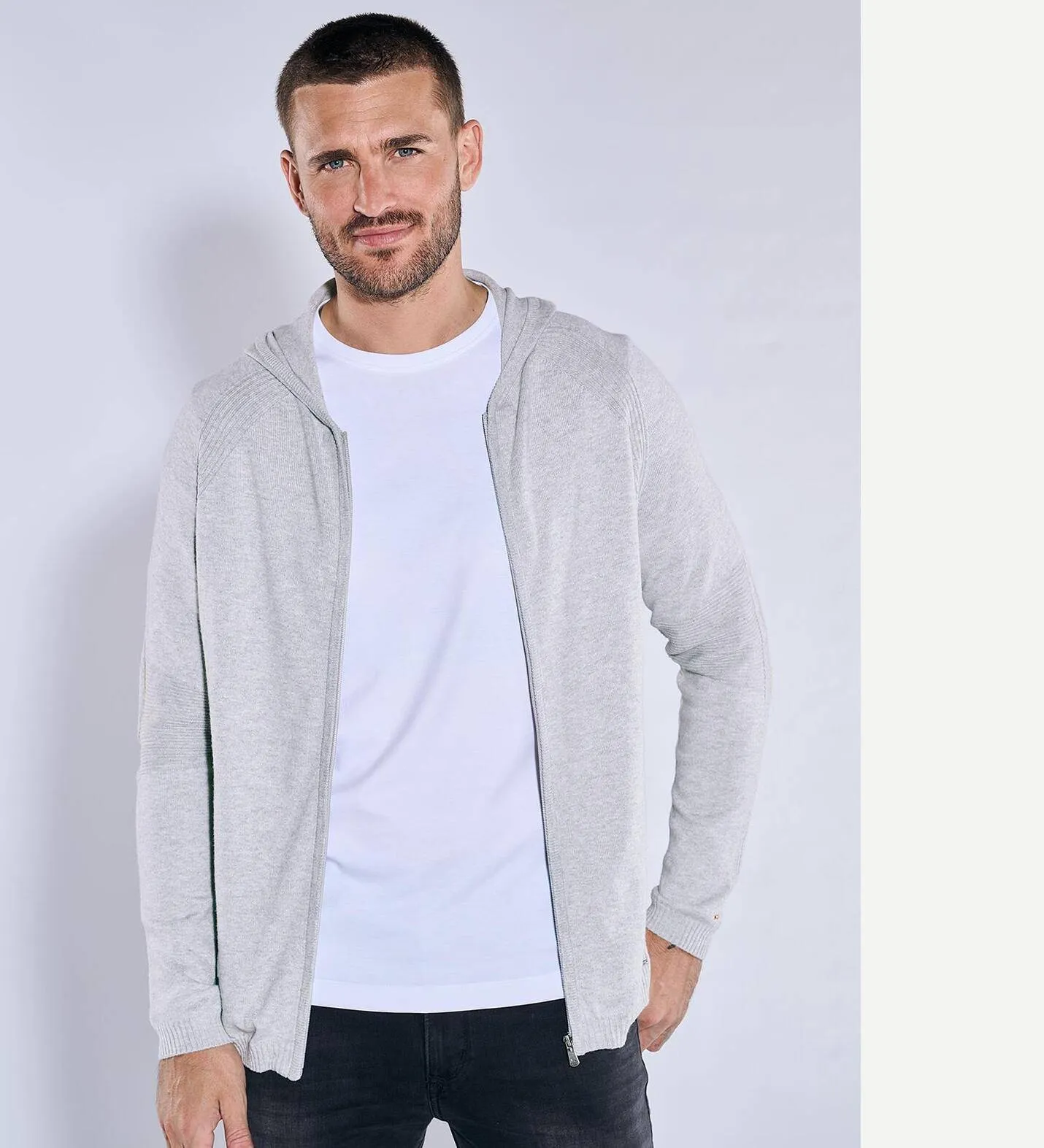 Herren emilio adani Cardigan mit Kapuze in Grau kaufen 37397