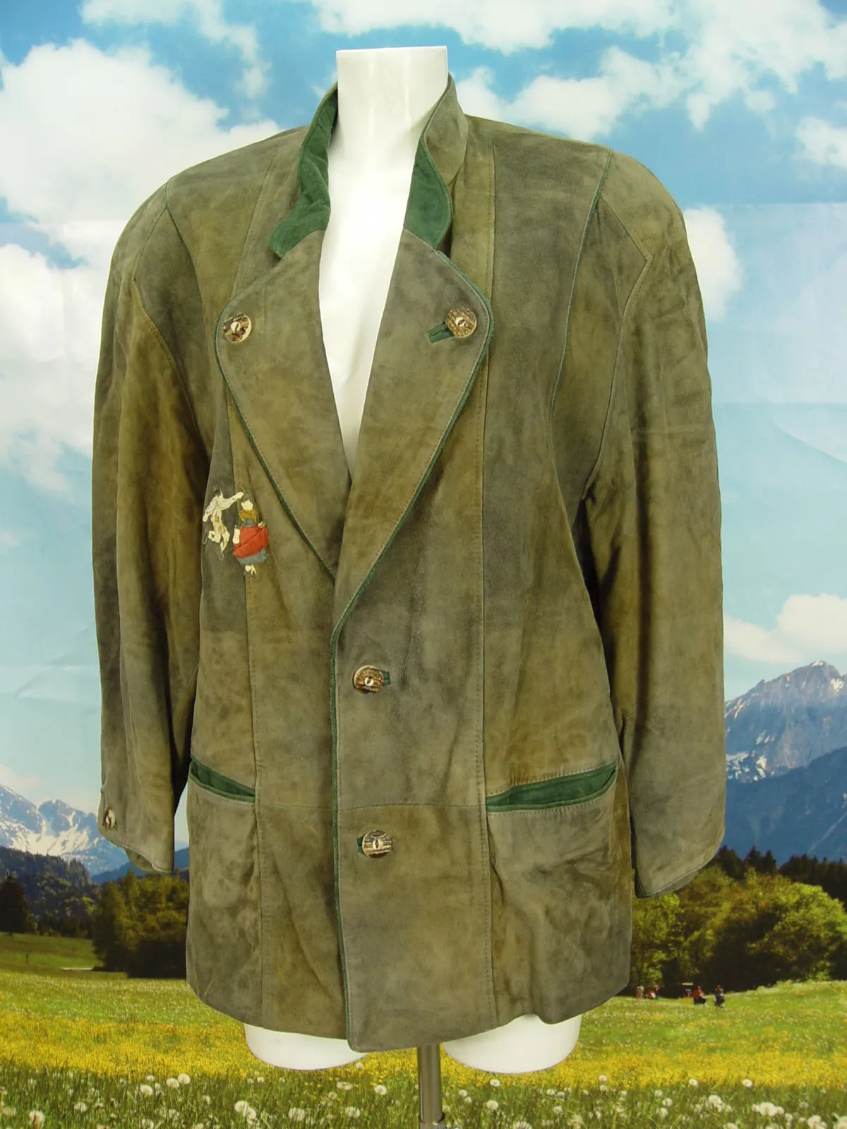 hochwertiger MEINDL Janker Kurzarm Trachtenjacke Lederjacke Jacke Gr.52