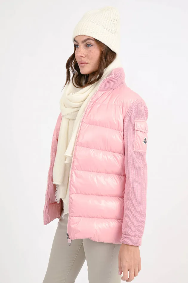 Hybrid Strickjacke in Rosa