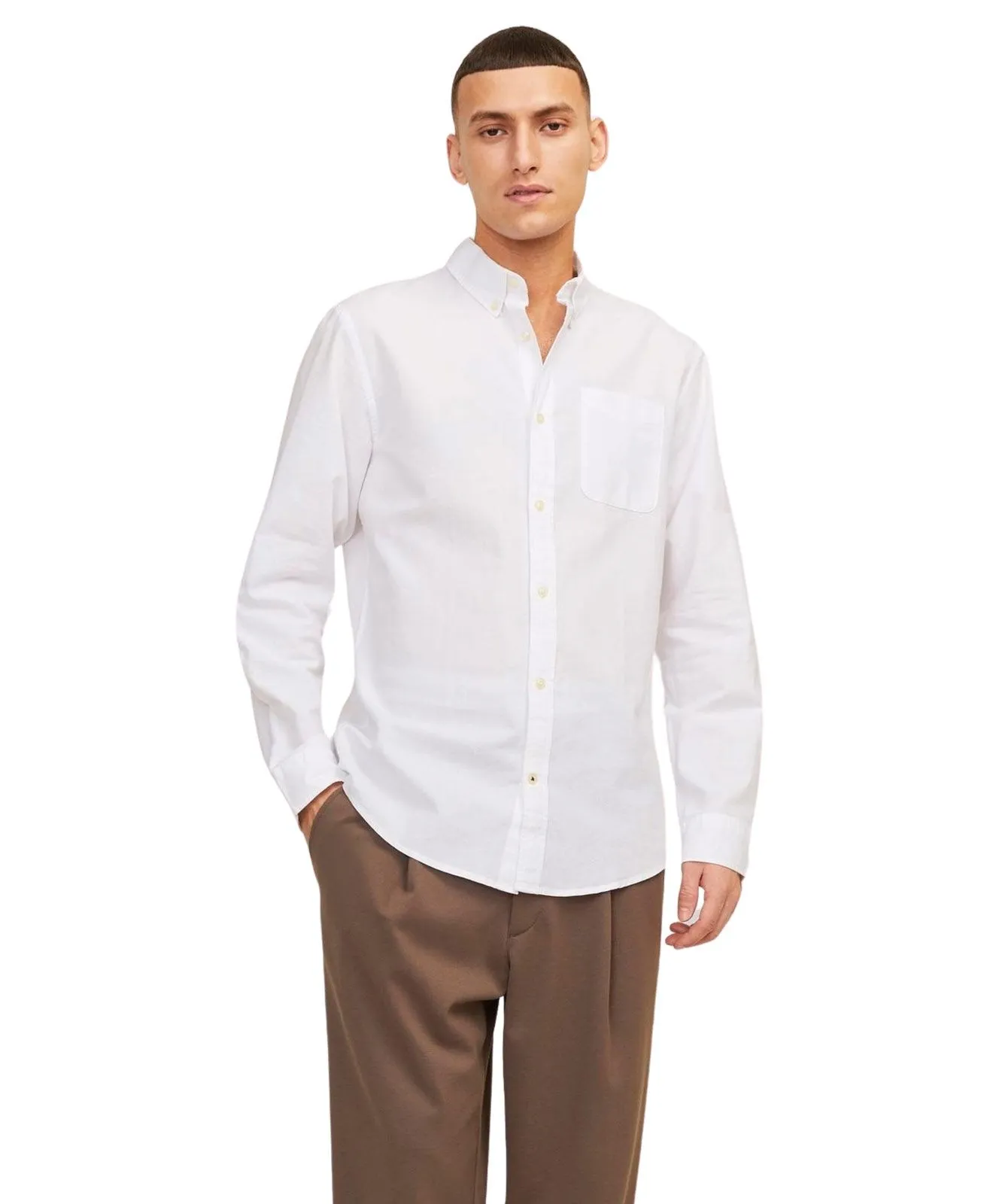Jack & Jones Hemd Oxford mit Slim Fit in Weiß