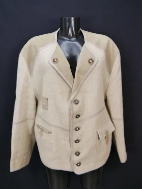 Julius Lang beige mit Hirschhornknöpfen fesche Herren Trachtenjacke Janker Gr.52