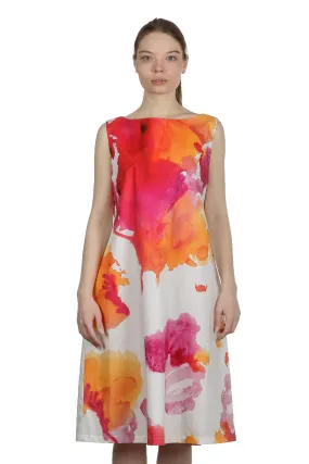 Katharina Hovman Damen A-Linien Kleid mit Print mehrfarbig | Luxuryloft