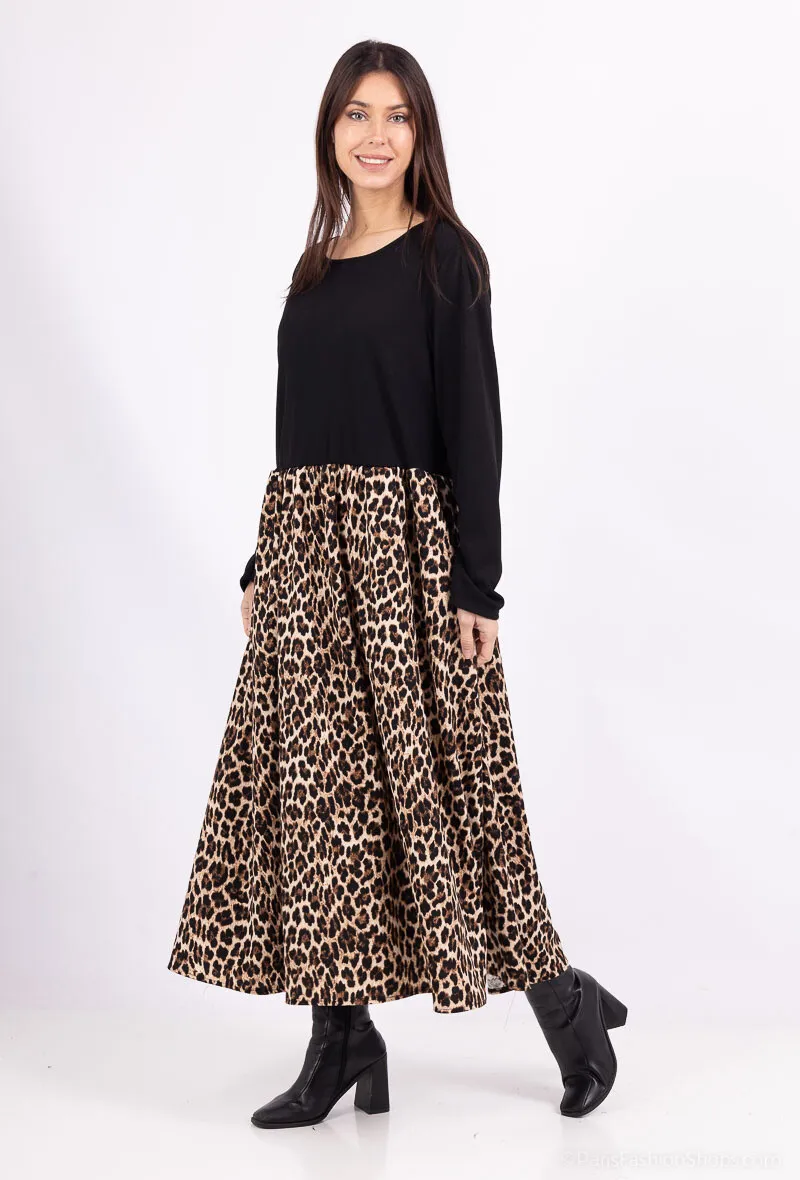 KLEID MIT JADE-LEOPARDENPRINT
