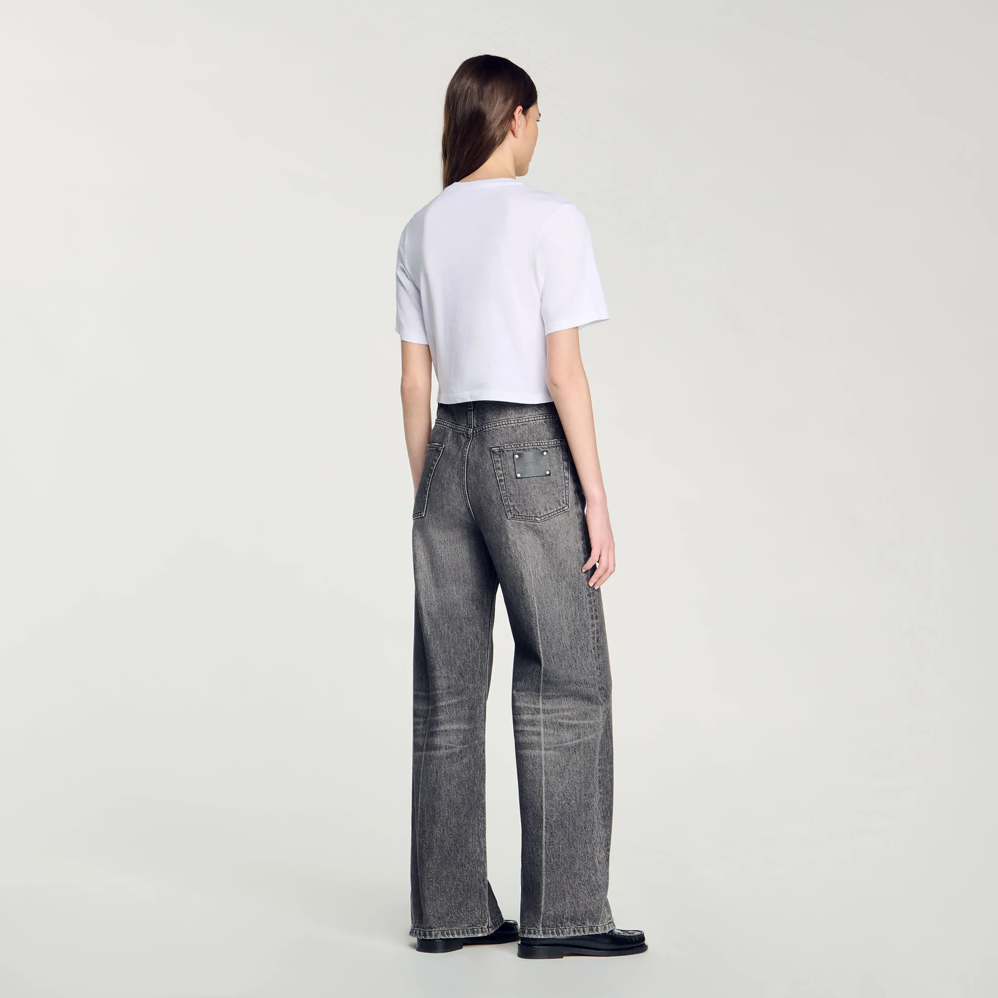 Kurzes T-Shirt mit Strass