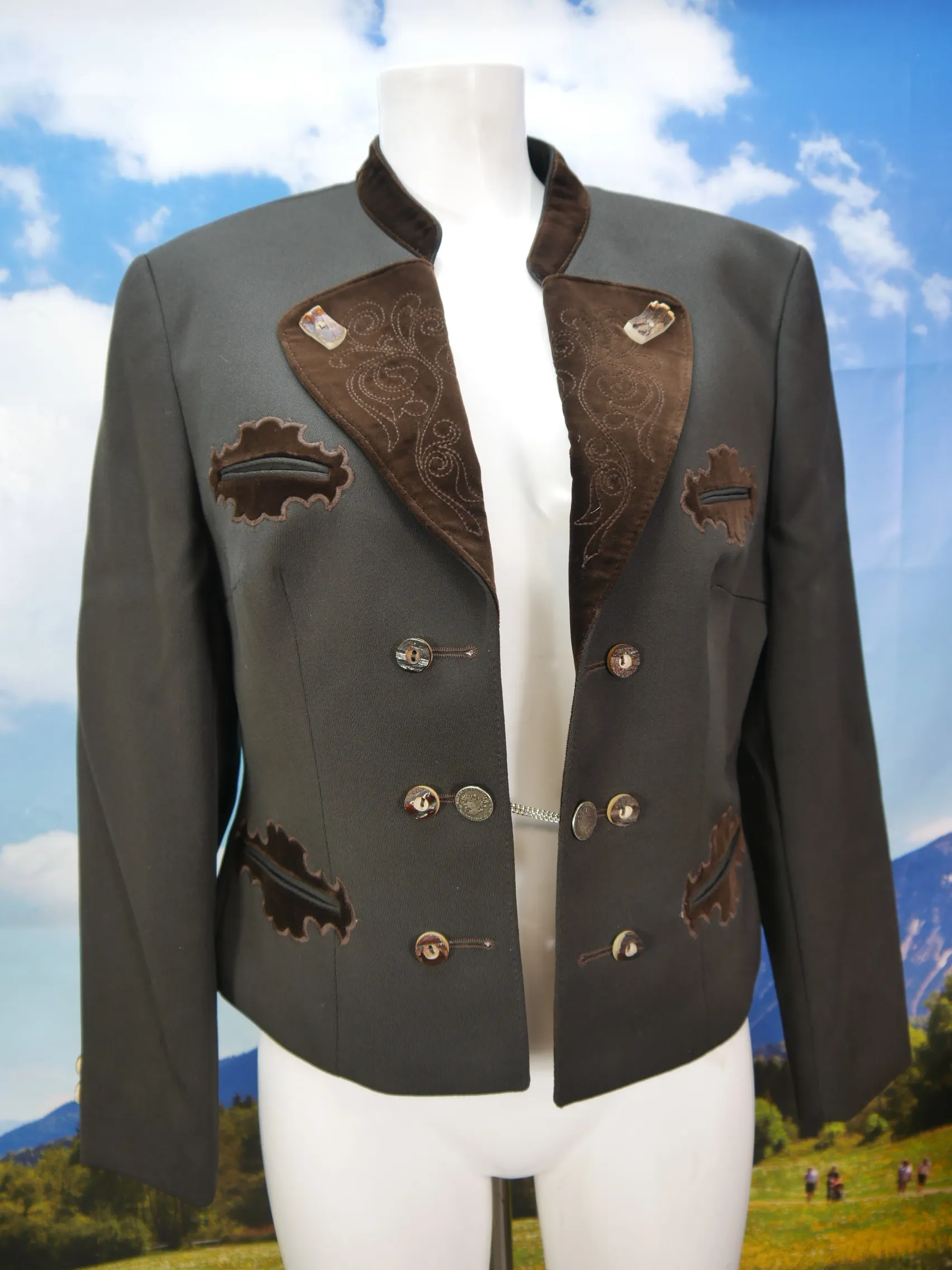 Lodenfrey herrlich 60er Jahre Janker Hirschhornknöpfe Trachtenjacke Jacke Gr.46