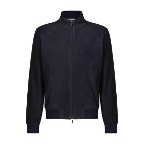   Maurizio Baldassari  Leder Blouson Dunkelblau  Übergangsjacke 