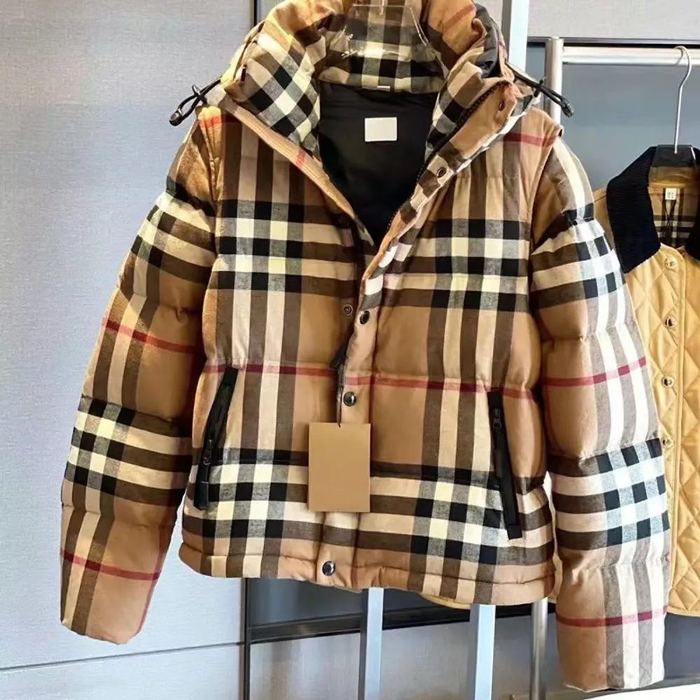 Puffy Down Jacke Parka Kapuze-Jacke Klassische Streifen-Design Mode Winterjacke Outdoor lässige warme, flauschige Kleidung Herre