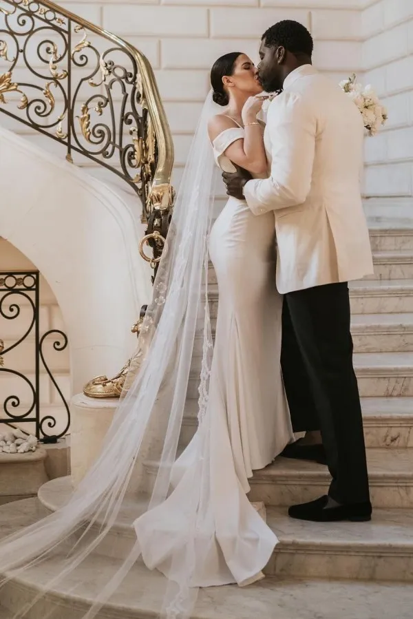Schlichte Hochzeitskleider Satin | Brautkleider Meerjungfrau