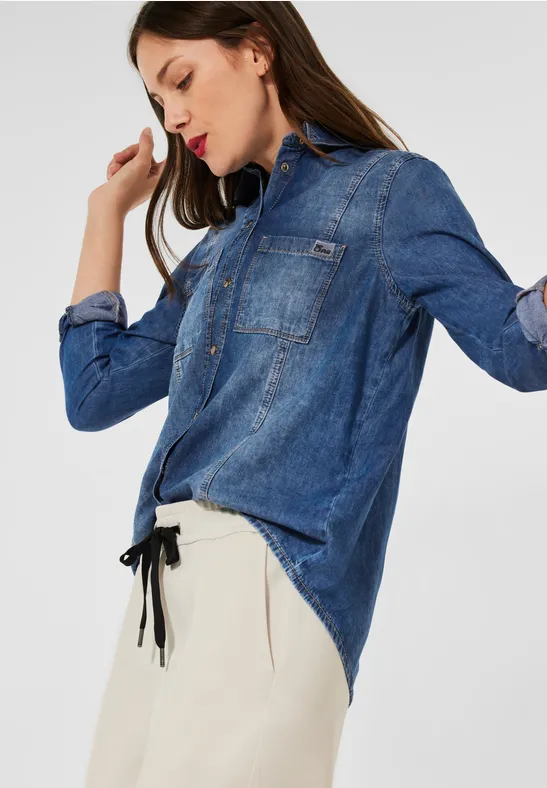 Street One Jeansbluse in Blau 
