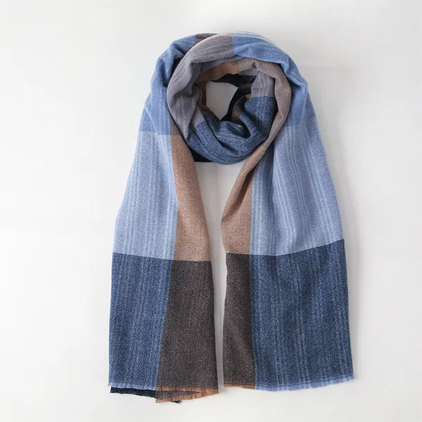 Stylish Contrast Color Striped Scarf Shawl For Women