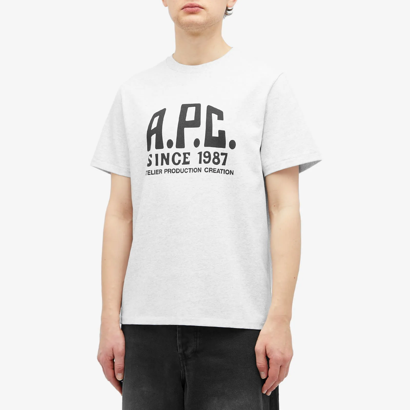 T-shirt A.P.C. Heathered Label Print T-Shirt COHBU-M26442-PLA