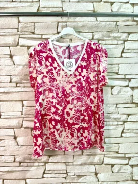 T-Shirt aus satinierter Viskose