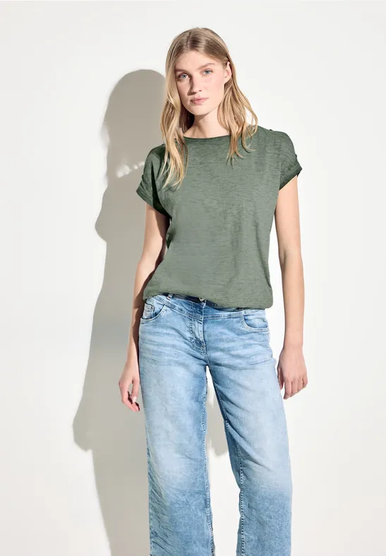 T-Shirt mit Knopfdetail