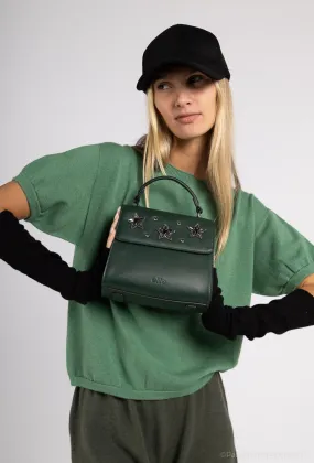 Tasche aus Kunstleder mit Strasssteinen