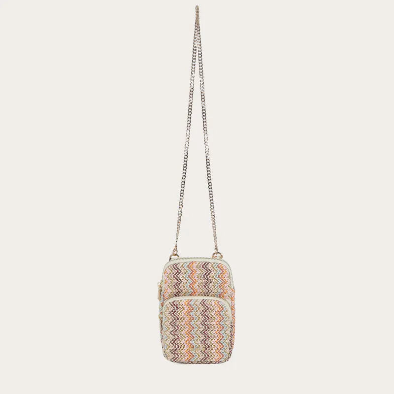 Tragbare Tasche aus Polyester mit Stroheffekt