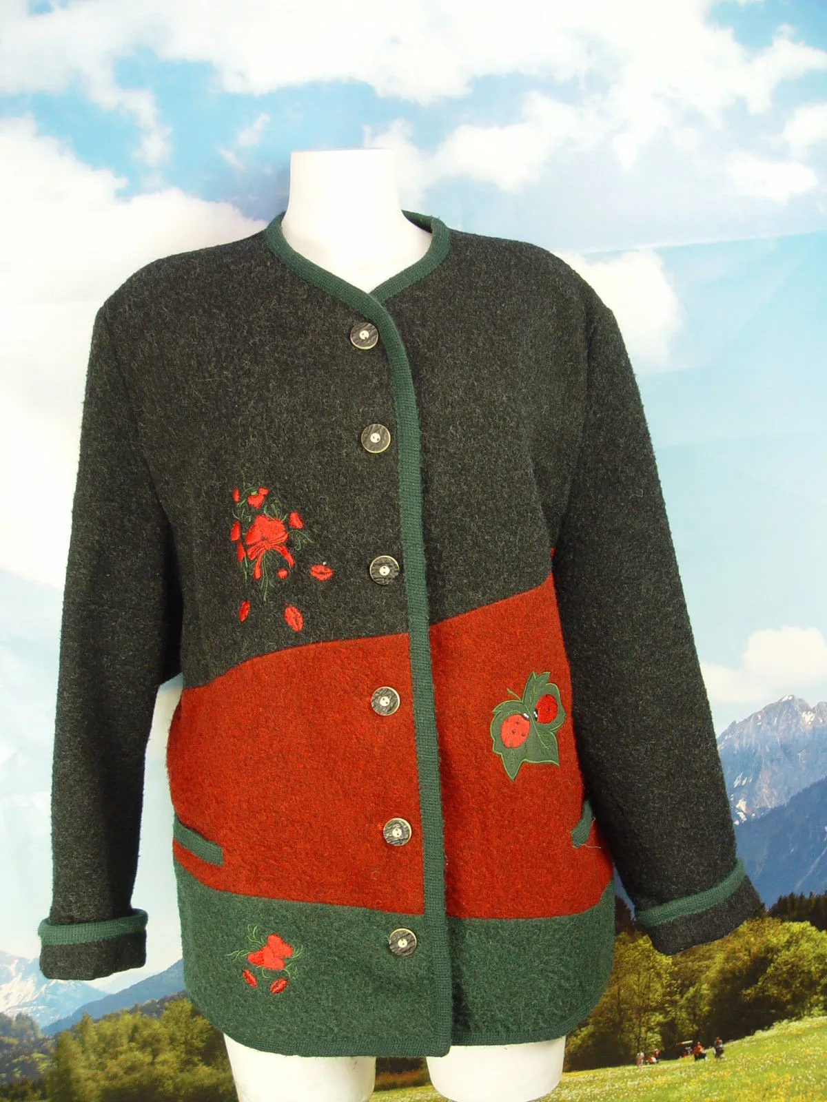 weit geschnitten individuelle warme Walkjacke Janker Jacke Trachtenjacke Gr.46