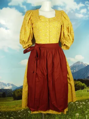 WENGER Vintage-Muster wundervolles Puffärmel Dirndl mit Schürze -DK434- Gr.36